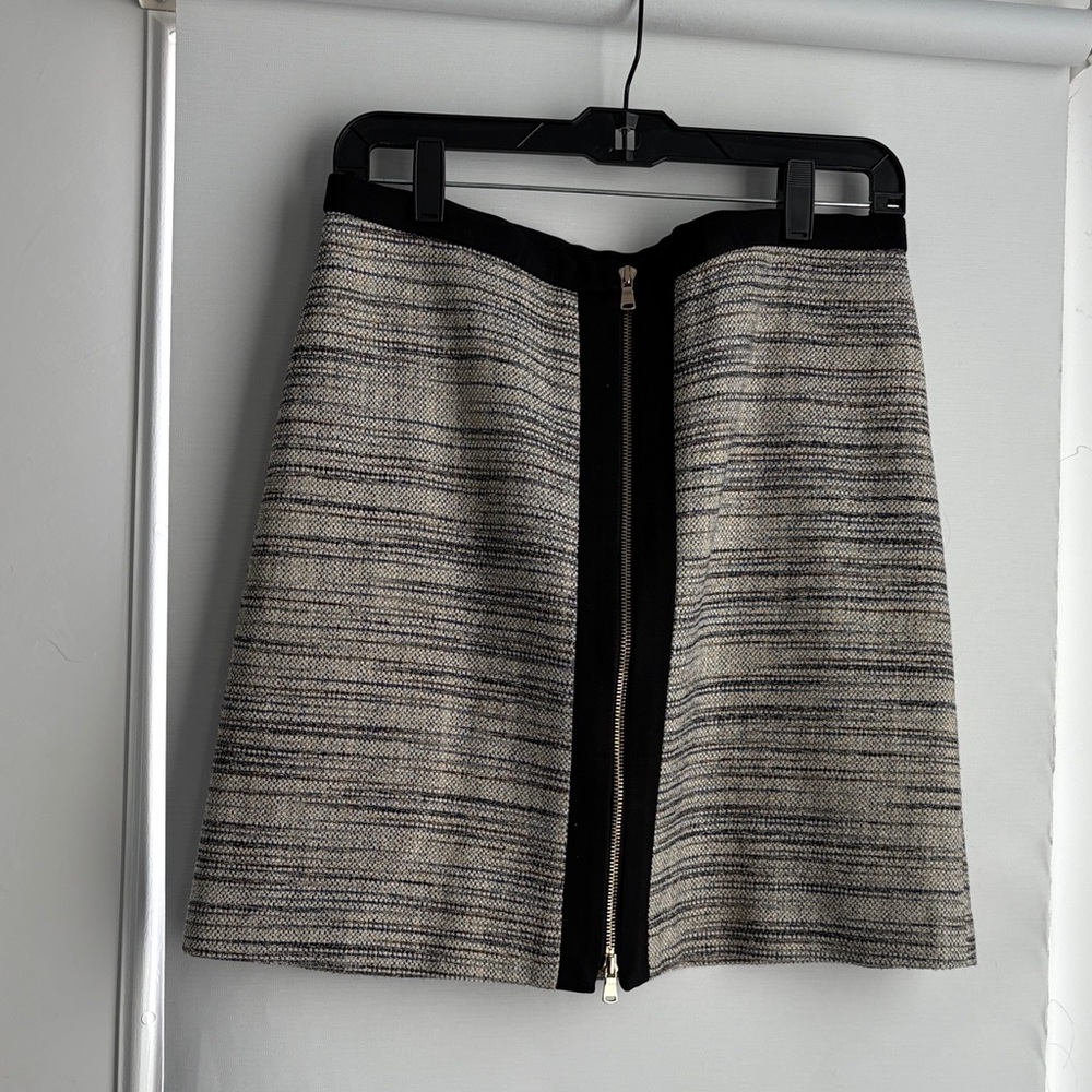 Ann Taylor Black and Cream A-Line Skirt